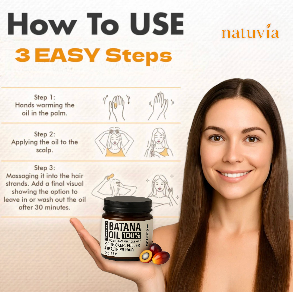 Natuvia 100% Unrefined Batana Oil